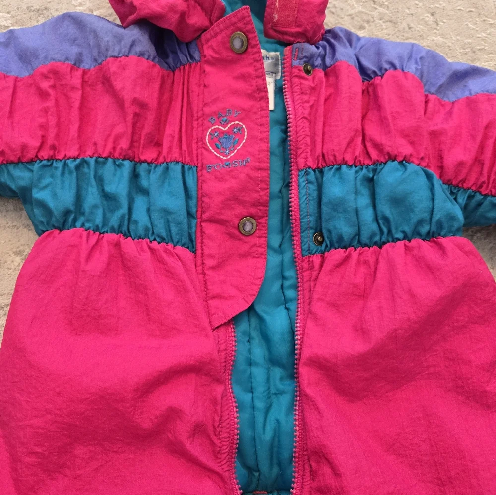 Rare Vintage 1990s Oshkosh B'gosh Baby B'gosh Colorblock Snowsuit